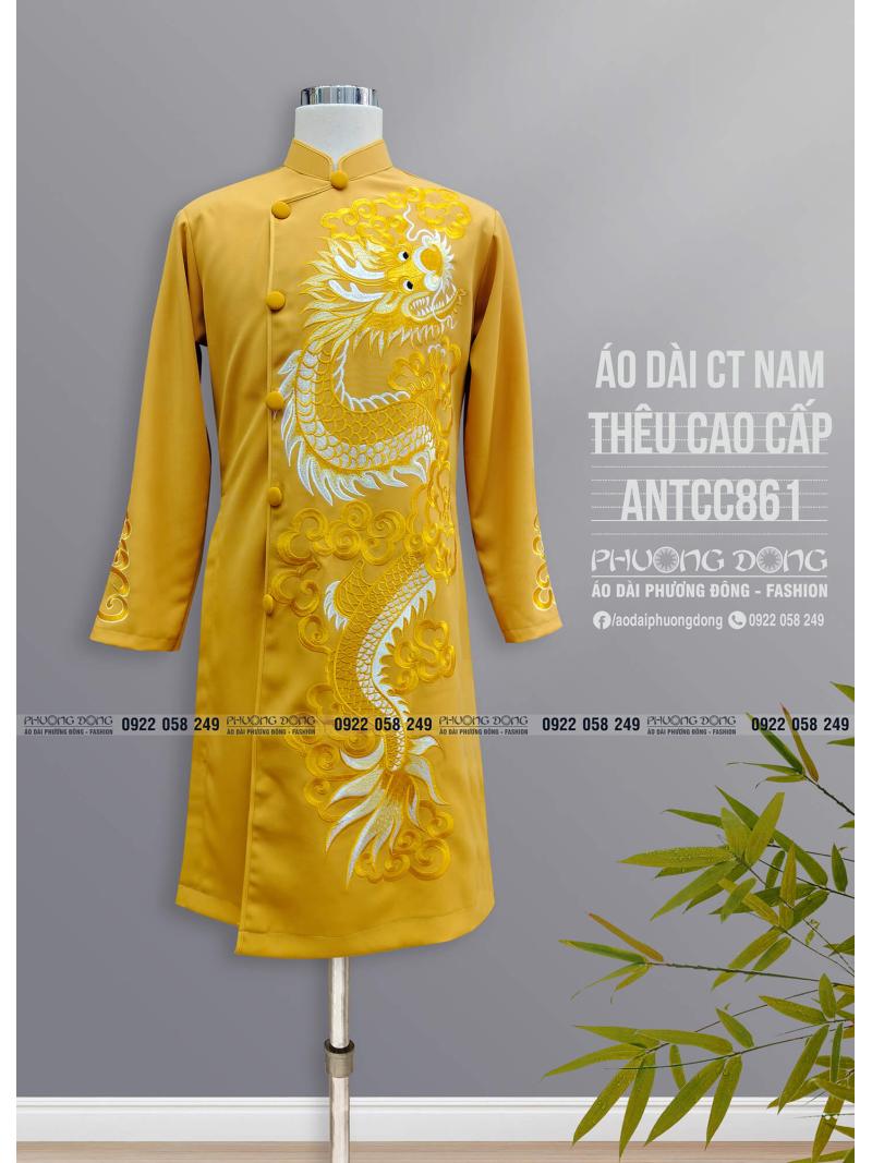 Áo Dài Cách Tân Nam Thêu Cao Cấp ANTCC861